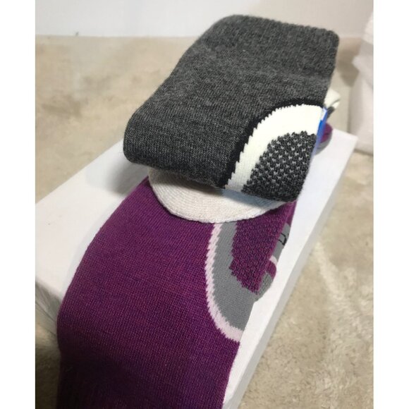 Columbia Ski Socks Womens Over The Calf 2 PAIRS Wool Blend Small Moisture Wickin - Picture 3 of 9